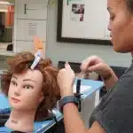girl doing hair